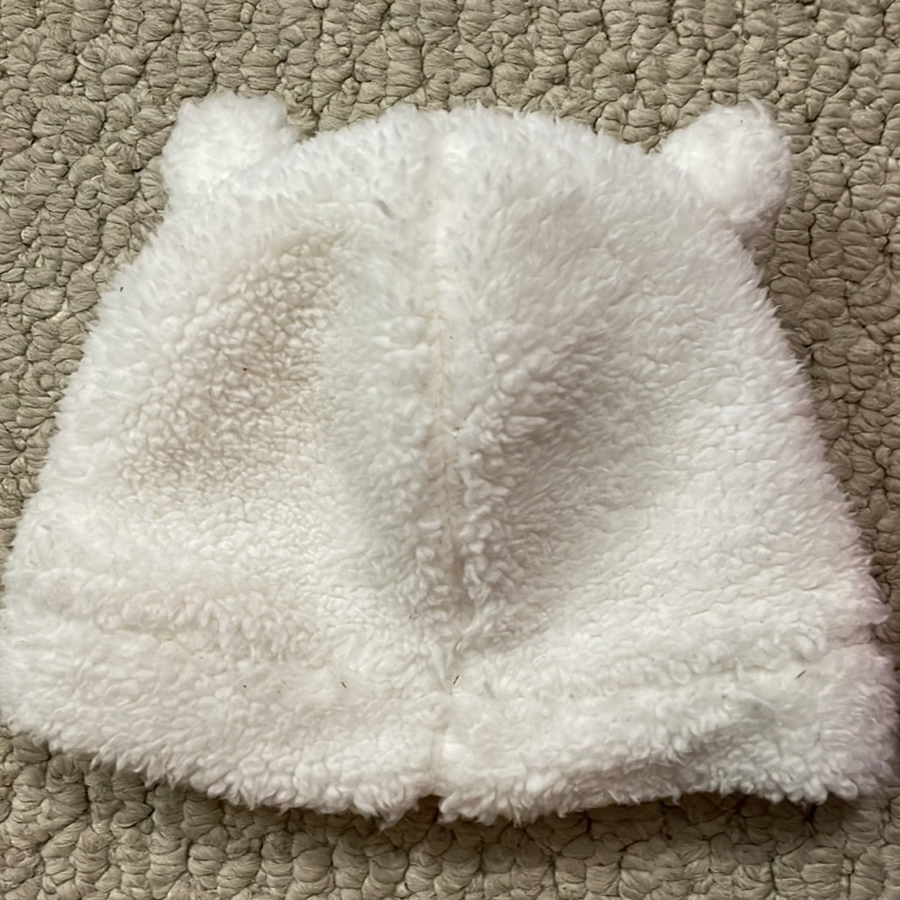 CARTERS UEC Lot of 2 girls winter hats beanies pink white used knit Sherpa - Picture 5 of 9